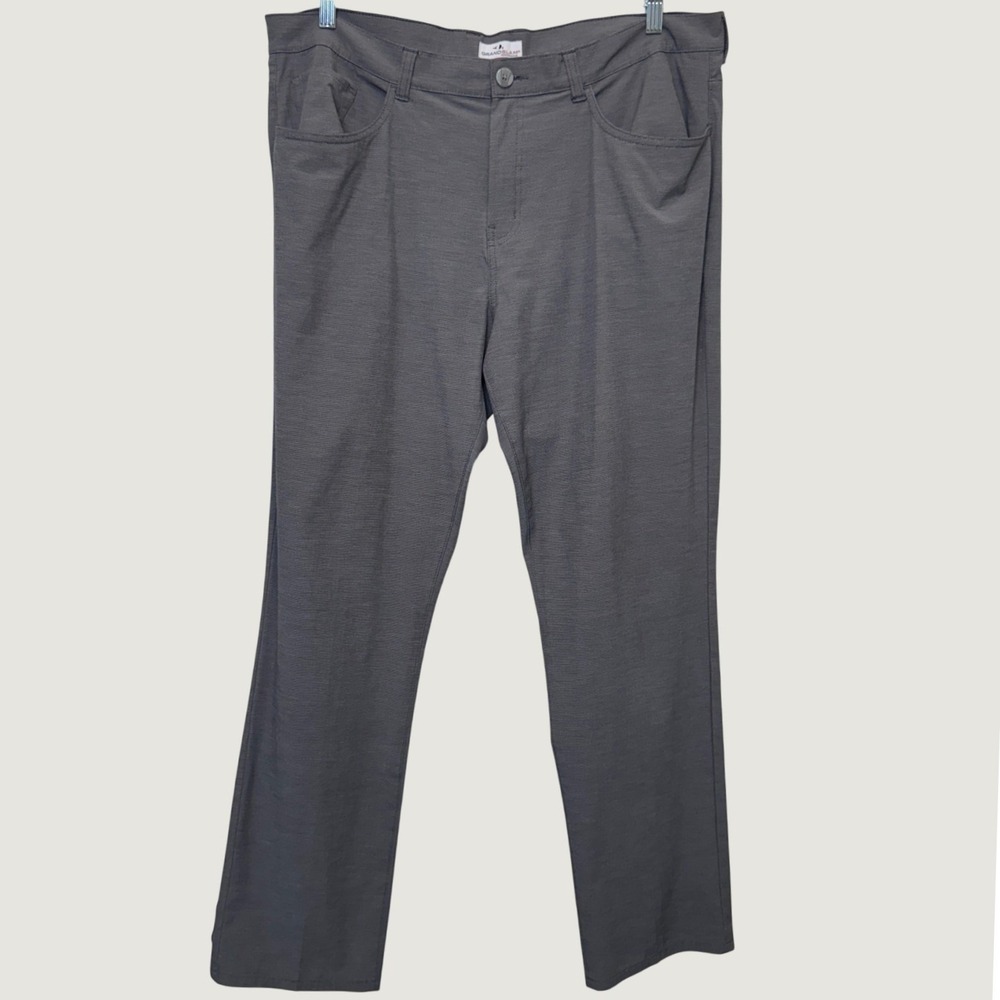 Grand Slam Mens Performance Golf Pants 38x32 Grey Stretch Micro Stripe Outdoor